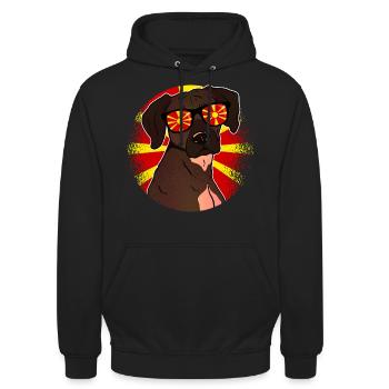 Macédoine - Sweat-shirt à capuche unisexe - noir - Devant - Alina (178cm) & Michal (187cm)