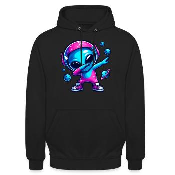 Alien Dab Birthday Dancing - Unisex Hoodie - black - Front - Alina (178cm) & Michal (187cm)