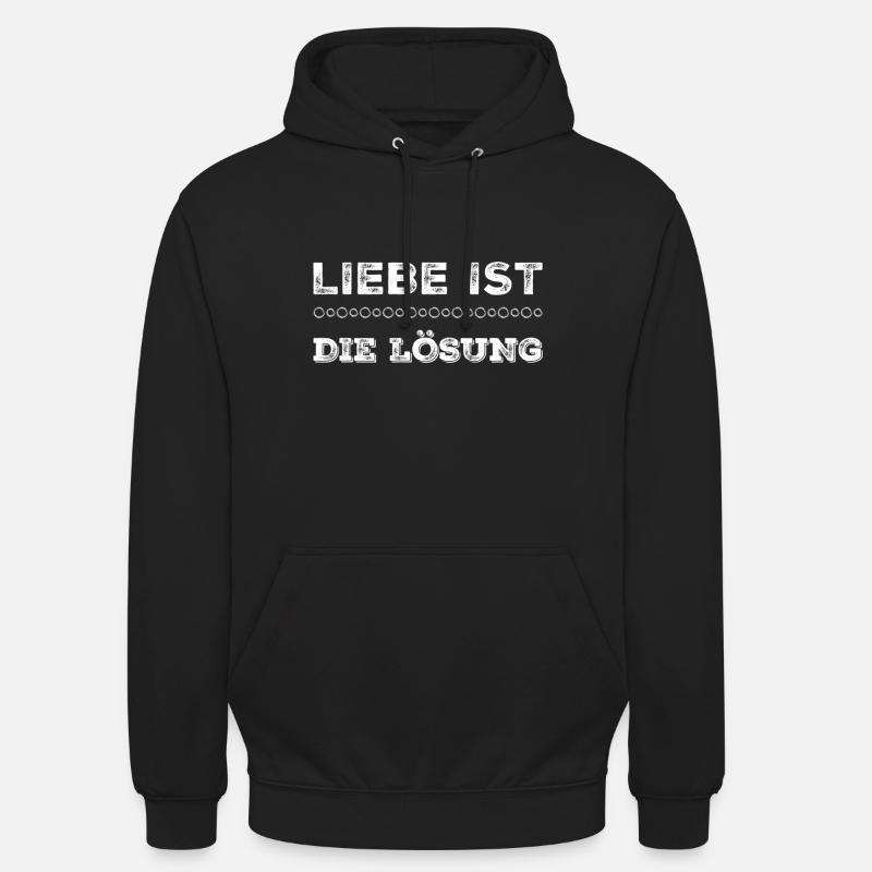 Je vis dans l’amour - Sweat-shirt à capuche unisexe - noir