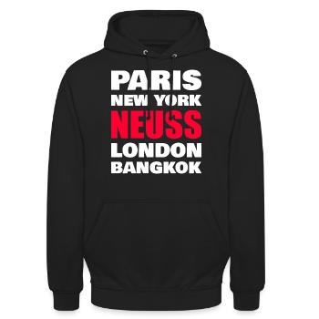 Neuss - Sweat-shirt à capuche unisexe - noir - Devant - Alina (178cm) & Michal (187cm)