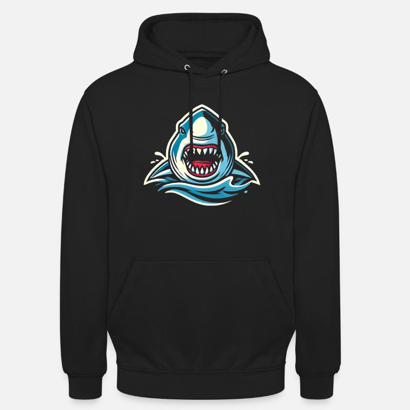 Morsure de requin féroce illustrationMorsure de requin féroce I - Sweat-shirt à capuche unisexe - noir