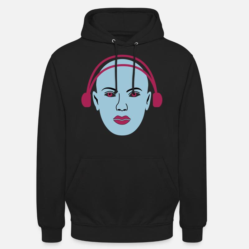 Alien écoute de la musique - Sweat-shirt à capuche unisexe - noir