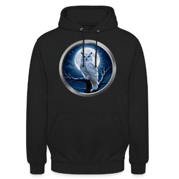 Owl Animal - 2 - Unisex Hoodie - black - Front - Alina (178cm) & Michal (187cm)