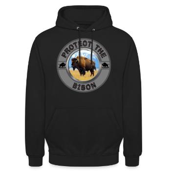 Protect the Bison - Unisex Hoodie - black - Front - Alina (178cm) & Michal (187cm)