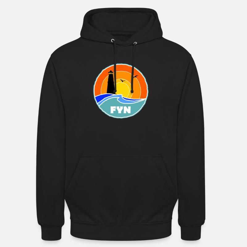 Fyn Leuchtturm Dänemark - Unisex Hoodie - Schwarz
