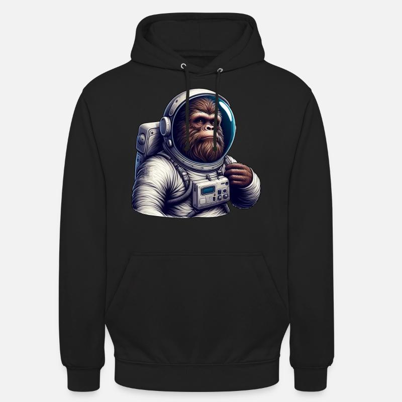 Astronaute gorille dans l’espace - Sweat-shirt à capuche unisexe - noir