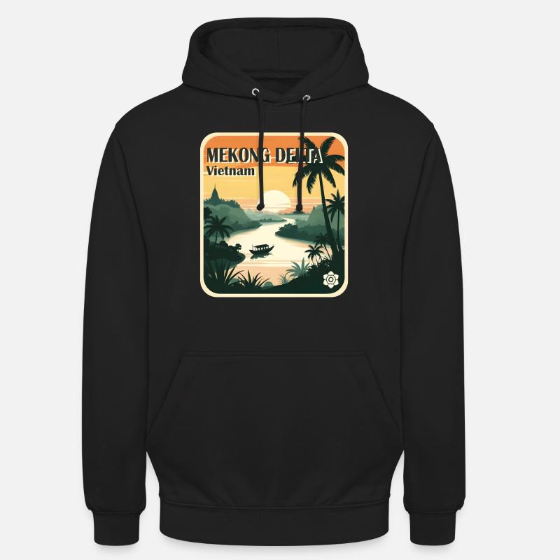 Delta du Mékong - Sweat-shirt à capuche unisexe - noir