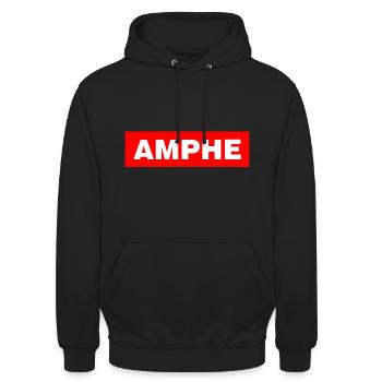 Amphe - Unisex Hoodie - Schwarz - Vorne - Alina (178cm) & Michal (187cm)