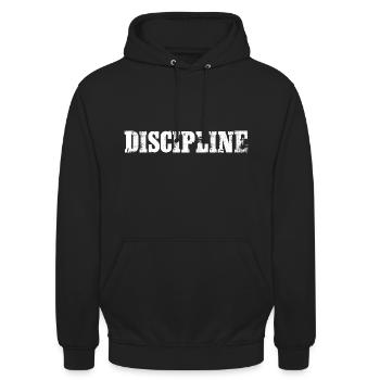 discipline - Sweat-shirt à capuche unisexe - noir - Devant - Alina (178cm) & Michal (187cm)
