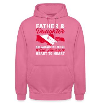 père et fille - Sweat-shirt à capuche unisexe - rose - Devant - Alina (178cm) & Michal (187cm)