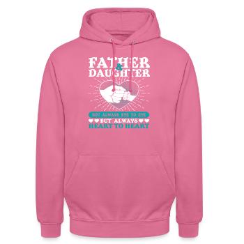 père et fille - Sweat-shirt à capuche unisexe - rose - Devant - Alina (178cm) & Michal (187cm)