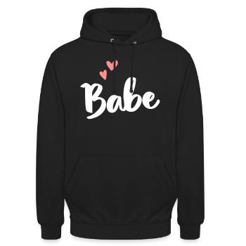 Babe - Unisex Hoodie - Schwarz - Vorne - Alina (178cm) & Michal (187cm)