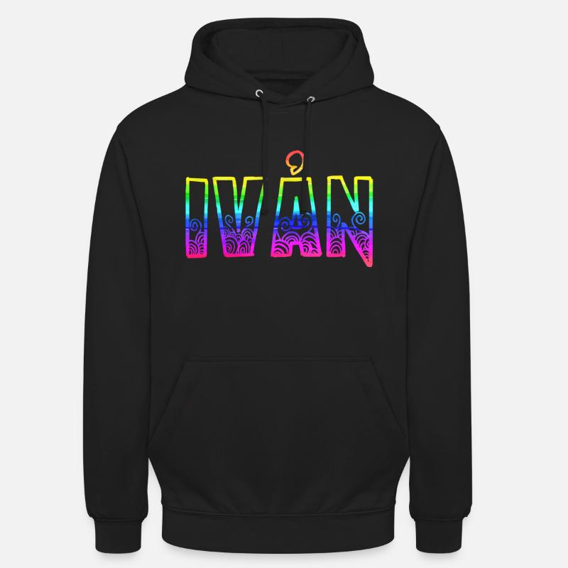 Ivån RS Arc-en-ciel - Sweat-shirt à capuche unisexe - noir