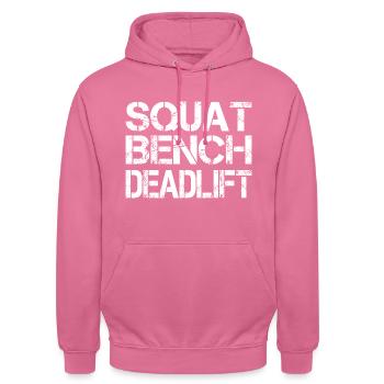 Squat Bench Deadlift - Unisex Hoodie - Pink - Vorne - Alina (178cm) & Michal (187cm)