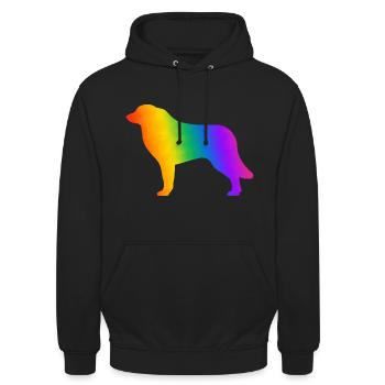 Pyrenäen-Sennenhund, vollständig anpassbar nach Wunsch - Unisex Hoodie - Schwarz - Vorne - Alina (178cm) & Michal (187cm)