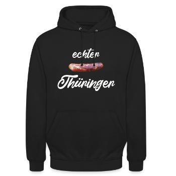 Echter Thüringer - Unisex Hoodie - Schwarz - Vorne - Alina (178cm) & Michal (187cm)