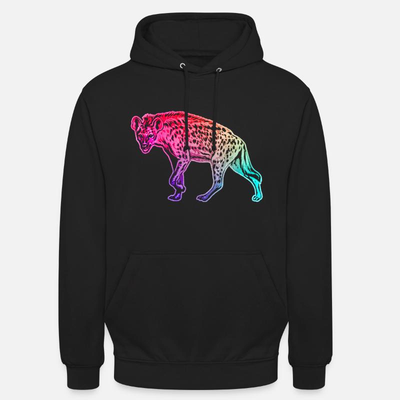 Hyène - Sweat-shirt à capuche unisexe - noir