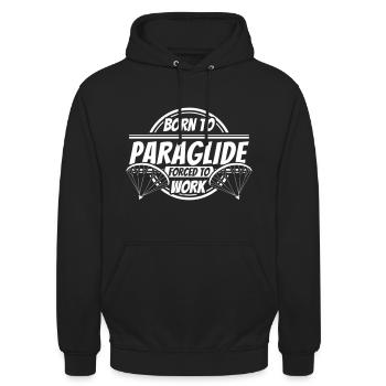 Paragliding Geschenke lustiger Spruch Paraglider - Unisex Hoodie - Schwarz - Vorne - Alina (178cm) & Michal (187cm)