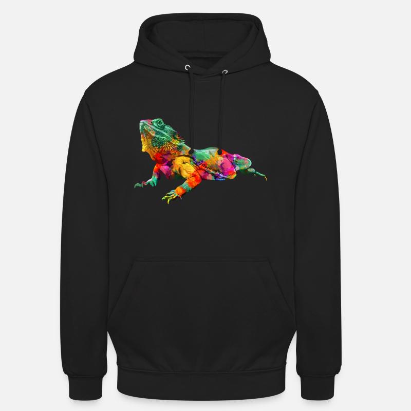 Bartdrache bunt - Unisex Hoodie - Schwarz