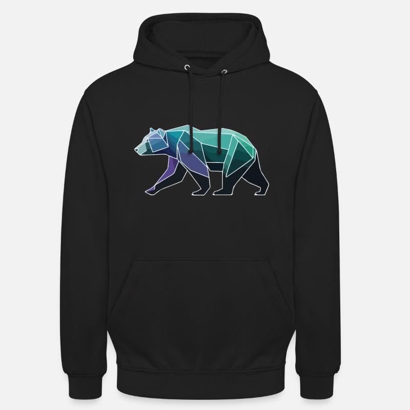 Bär Polygon - Unisex Hoodie - Schwarz