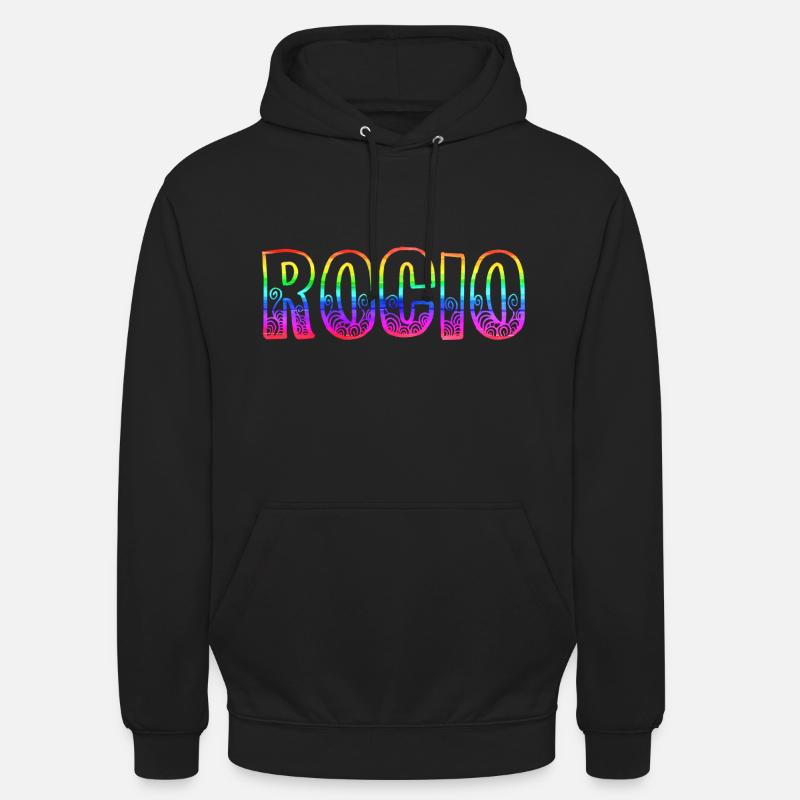 rocio rs arc-en-ciel - Sweat-shirt à capuche unisexe - noir
