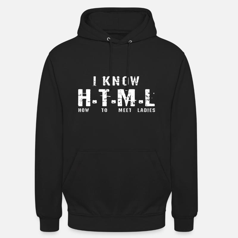 Programmeur HTML - Sweat-shirt à capuche unisexe - noir