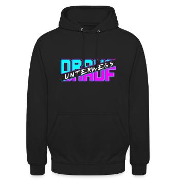 Drauf Unterwegs - Unisex Hoodie - Schwarz - Vorne - Alina (178cm) & Michal (187cm)