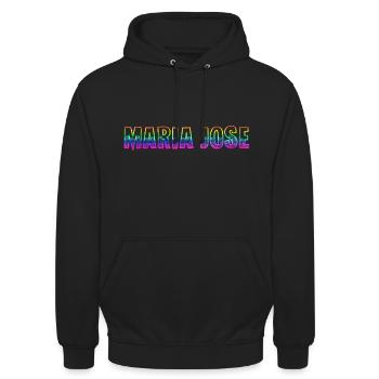 maria jose rs regenbogen - Unisex Hoodie - Schwarz - Vorne - Alina (178cm) & Michal (187cm)