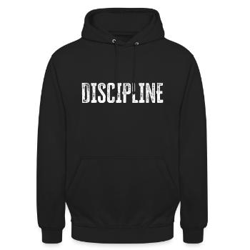 discipline - Sweat-shirt à capuche unisexe - noir - Devant - Alina (178cm) & Michal (187cm)
