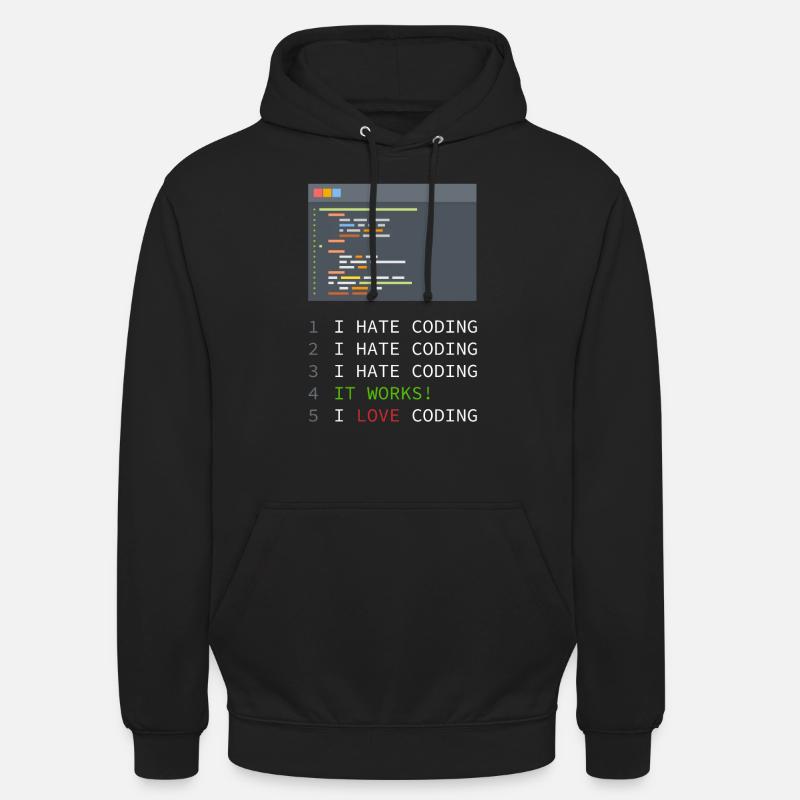 I love Coding! Programmierer, Nerds, Computer - Unisex Hoodie - Schwarz