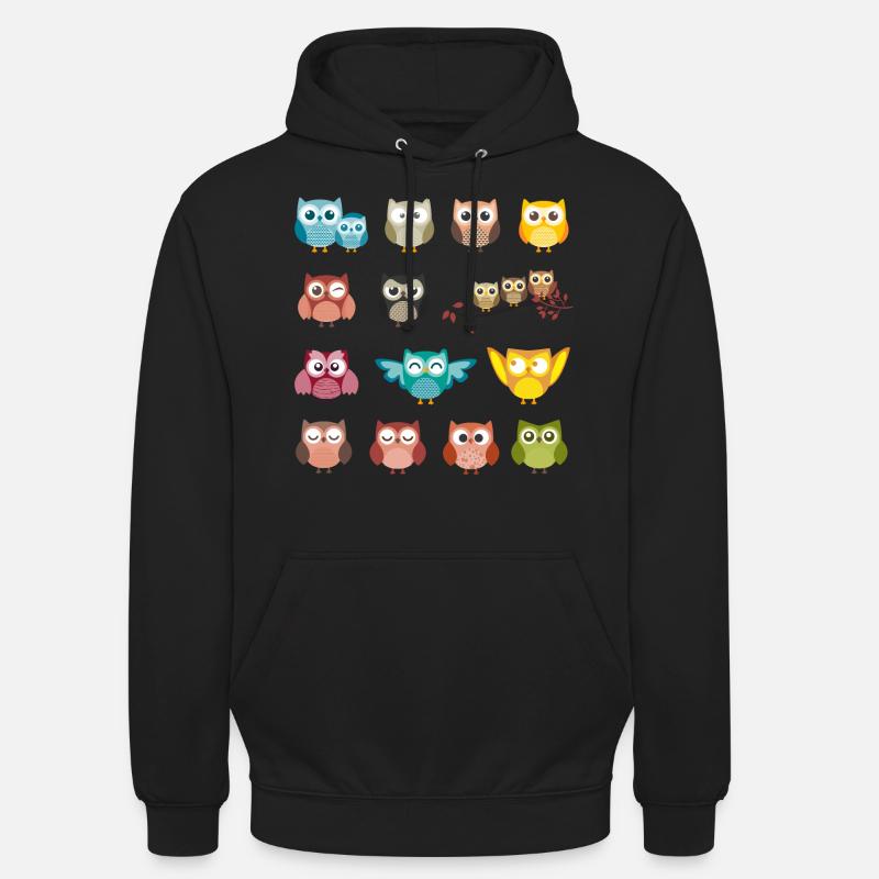 Hibou - Sweat-shirt à capuche unisexe - noir