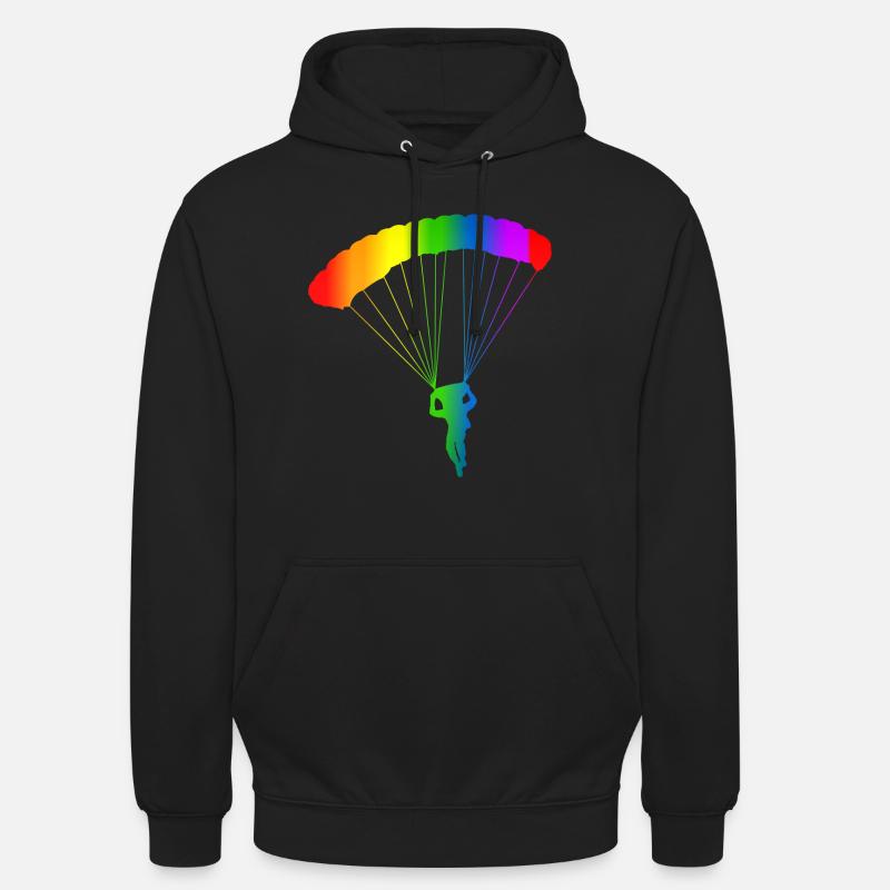 Bunter Fallschirm Regenbogen - Unisex Hoodie - Schwarz