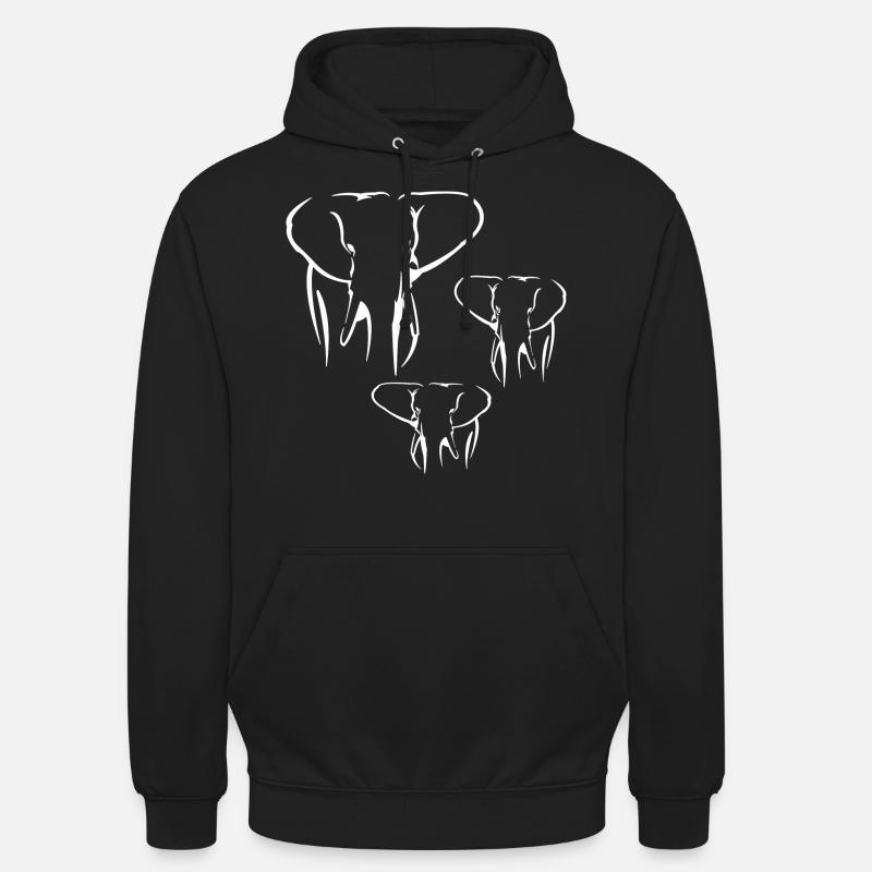 ELEPHANT ELEPHANT Design - Sweat-shirt à capuche unisexe - noir