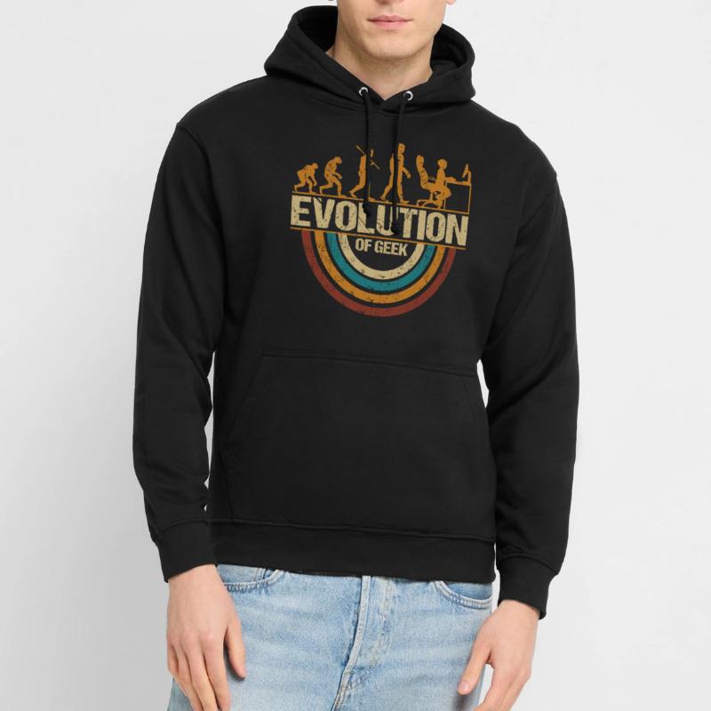 Computer Nerd Programmeur Evolution drôle Sweat-shirt à capuche unisexe
