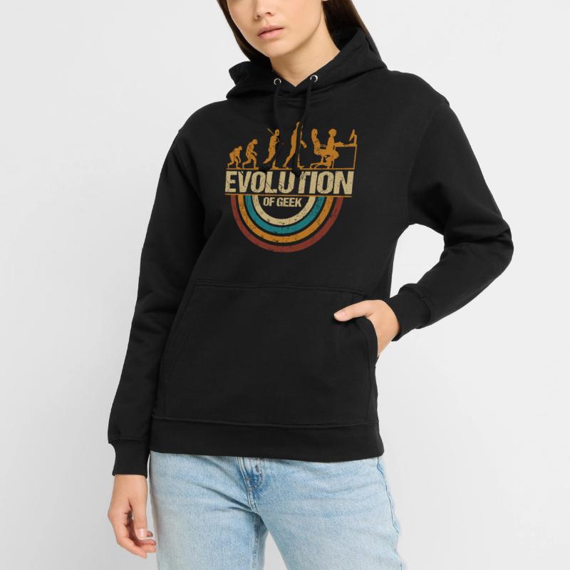 Computer Nerd Programmeur Evolution drôle Sweat-shirt à capuche unisexe