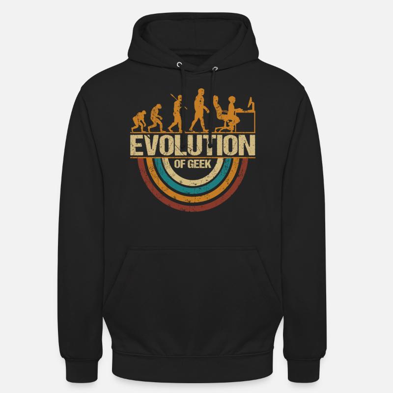 Computer Nerd Programmeur Evolution drôle - Sweat-shirt à capuche unisexe - noir
