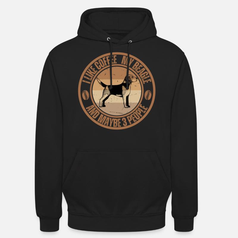 Beagle Coffee Dog Cafe - Sweat-shirt à capuche unisexe - noir
