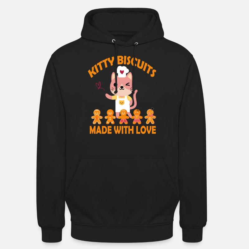 Biscuits Kitty faits avec amour - Sweat-shirt à capuche unisexe - noir