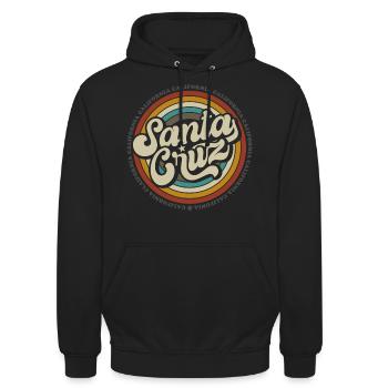 Santa Cruz California Surfer Waves vintage rétro - Sweat-shirt à capuche unisexe - noir - Devant - Alina (178cm) & Michal (187cm)