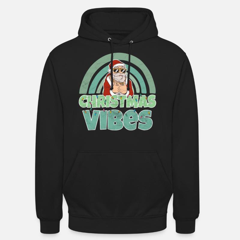 Christmas Vibes Weihnachts Design - Sweat-shirt à capuche unisexe - noir
