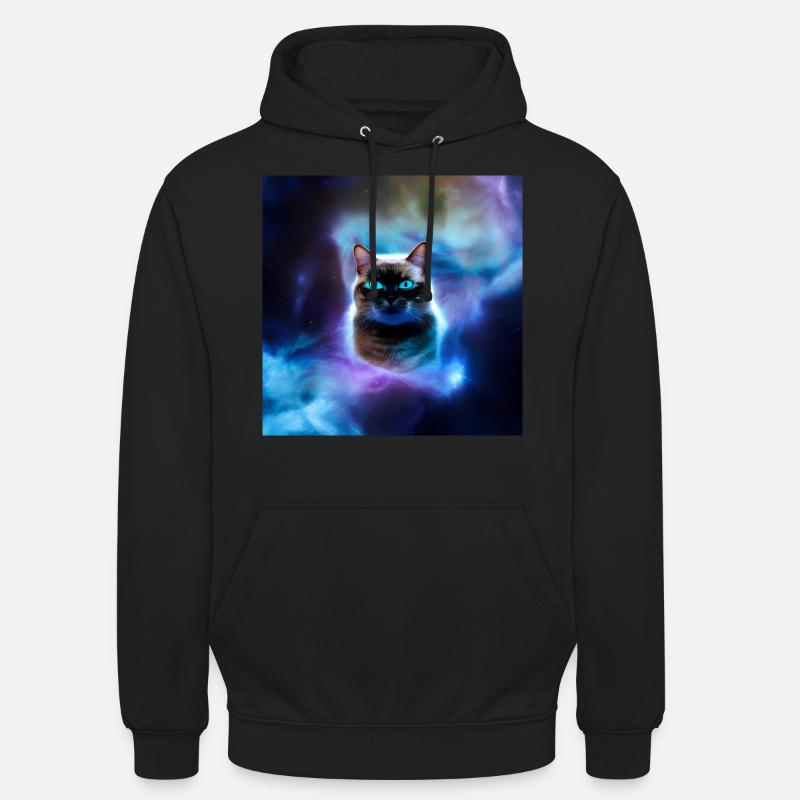 Chat dans l’espace - Sweat-shirt à capuche unisexe - noir