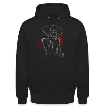 Lady Red - Unisex Hoodie - Schwarz - Vorne - Alina (178cm) & Michal (187cm)