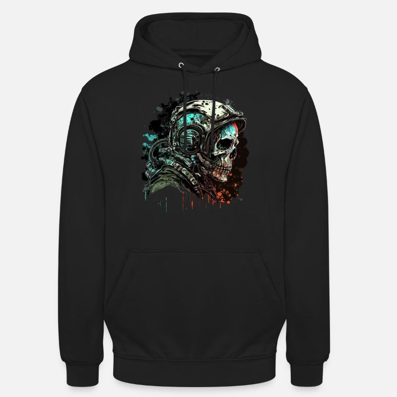 Astronaute zombie - Sweat-shirt à capuche unisexe - noir