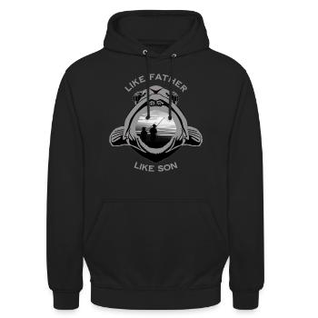 LIKE FATHER LIKE SON - Unisex Hoodie - black - Front - Alina (178cm) & Michal (187cm)