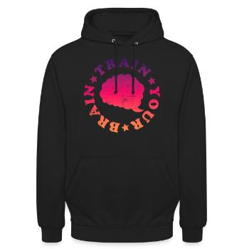 Train your Brain - Unisex Hoodie - Schwarz - Vorne - Alina (178cm) & Michal (187cm)