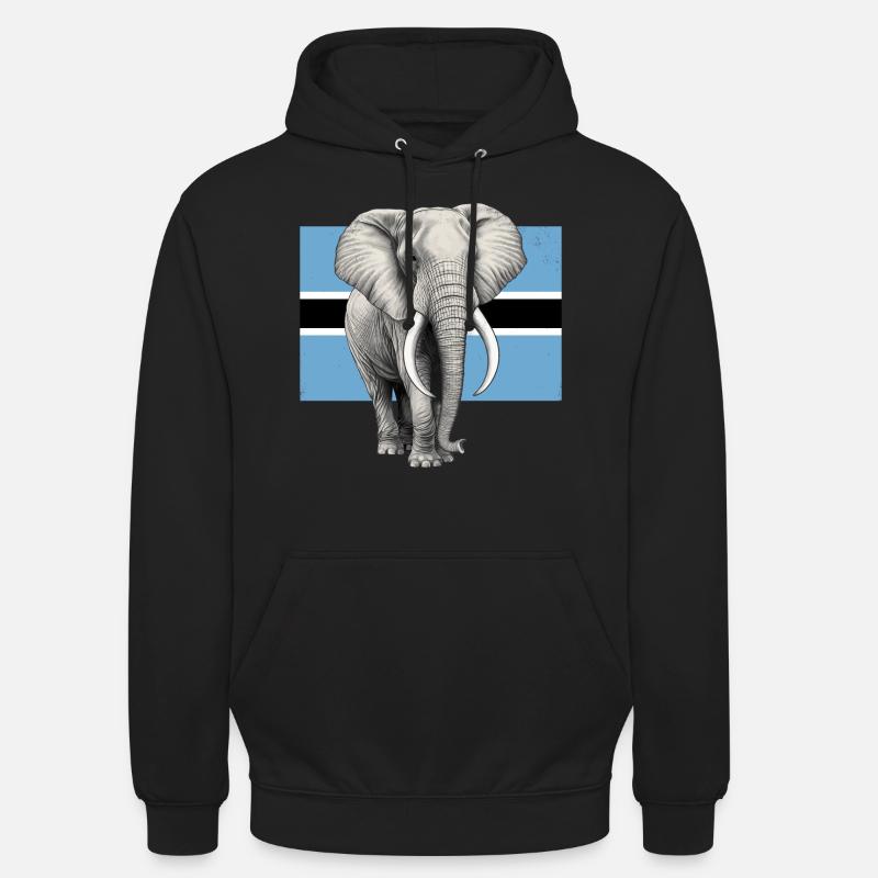 Drapeau éléphant du Botswana - Sweat-shirt à capuche unisexe - noir