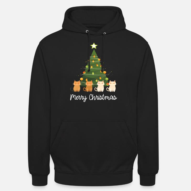 Joyeux Noël 4 chats - Sweat-shirt à capuche unisexe - noir