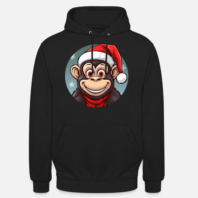 Singe Noël - Sweat-shirt à capuche unisexe - noir
