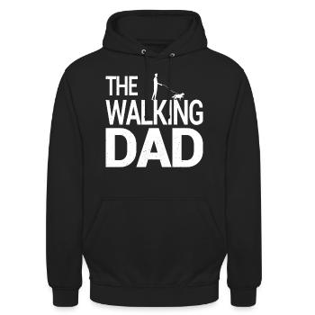 The Walking Dad Hunde Gassi Shirt Geschenk - Unisex Hoodie - Schwarz - Vorne - Alina (178cm) & Michal (187cm)
