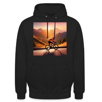 Sprint au sommet ensoleillé - Sweat-shirt à capuche unisexe - noir - Devant - Alina (178cm) & Michal (187cm)